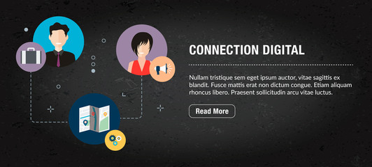 Wall Mural - connection digital concept banner for internet.