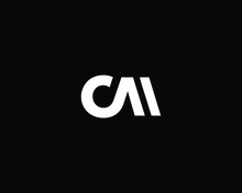 Creative And Minimalist Letter CM CA Logo Design Icon, Editable In Vector Format In Black And White Color