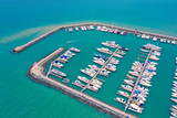 Fototapeta Na drzwi - Aerial view of Harbor ocean marina yachts club in Pattaya city of Thailand