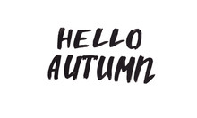 Hello Autumn Creative Text On White Background