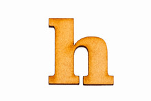 Lowercase Letter H In Wood - White Background