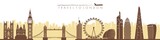Fototapeta Londyn -  silhouettes of london city monuments, travel