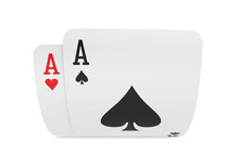 Pair Of Aces Playing Cards Isolated