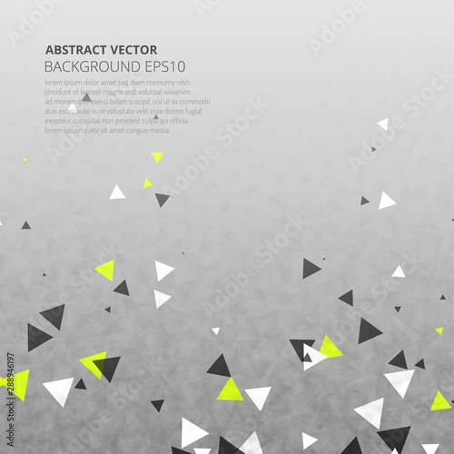 Abstract background from many triangles. Dance of geometric shapes.