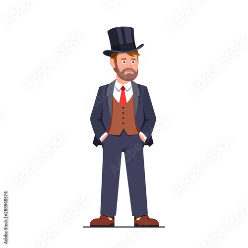 Cuadros en Lienzo Rich tycoon business man wearing three-piece suit