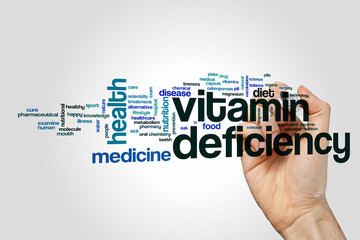 Sticker - Vitamin deficiency word cloud concept