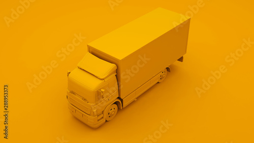 Fotomural Yellow Truck. Minimal idea concept. 3d illustration