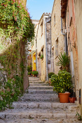  Sainte Agnes village steps in Provence, France
