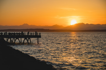 Wall Mural - Sunset on the dock