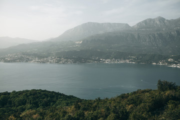 Wall Mural - Boko Kotor Bay. Beautiful sea view of the natural landscape in Montenegro.