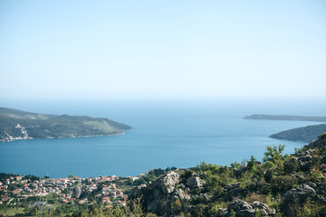 Wall Mural - Beautiful sea view of the natural landscape in Montenegro. Sea horizon.