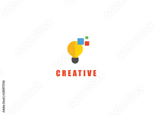 Bright Company Logo Design With Light Bulb Buy This Stock Vector