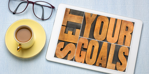 Wall Mural - set your goals text on a tablet