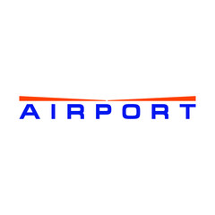 Wall Mural - Airport Logo. Light of Runway Symbol. Vector Icon.