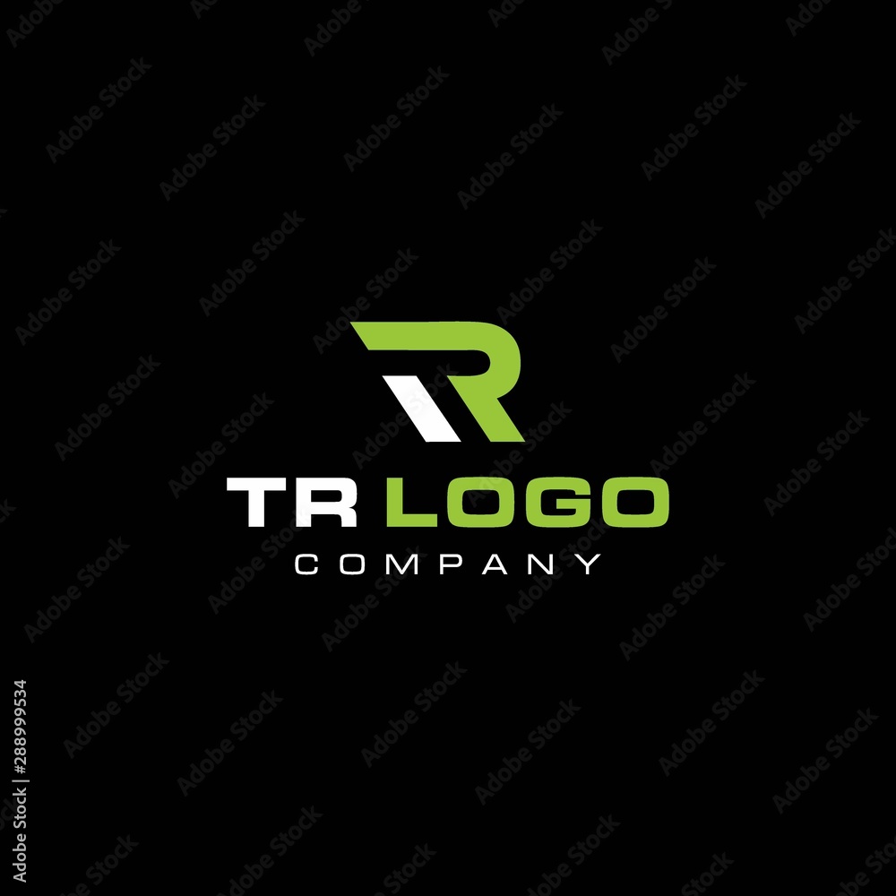 TR Logo With Negative Space Modern Design Template Stock Vector | Adobe ...