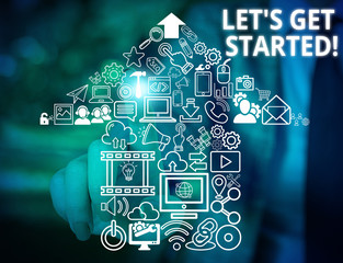 Wall Mural - conceptual hand writing showing let s get started. concept meaning encouraging someone to begin doin