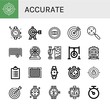 Set of accurate icons such as Target, Watch, Goal, Darts, Darts target, Stopwatch, Goals, Timer , accurate