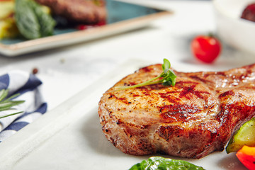 Sticker - Grill Pork Chops with Vegetables