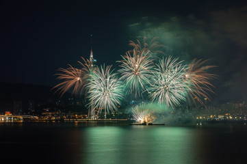 Canvas Print - Macau, China 7th September 2019. 30th Macao International Fireworks Display Contest, Malaysia Team - Blastmaster Sdn Bhd