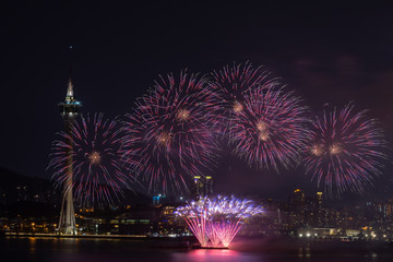 Wall Mural - Macau, China 7th September 2019. 30th Macao International Fireworks Display Contest, Philippines Team - Platinum Fireworks, Inc.