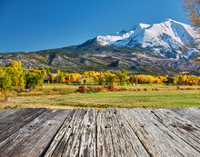 Mount Sopris Autumn Landscape In Colorado Rocky Mountains, USA.