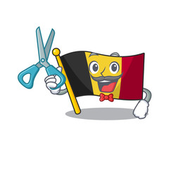 Canvas Print - Barber flag belgium character shaped the mascot