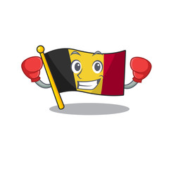 Canvas Print - Boxing flag belgium character shaped the mascot