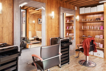 Modern Barbershop Design - 3d visualization