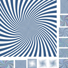 Poster - Blue and white vector spiral design background set. Different color, gradient, screen, paper size versions.