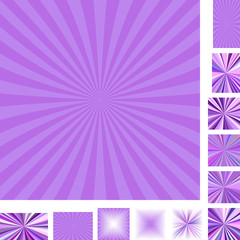 Poster - Purple vector ray burst design background set. Different color, gradient, screen, paper size versions.