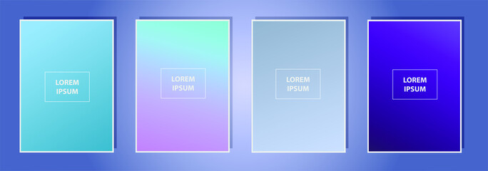 Fototapete - Set of Vector EPS 10 illustration Gradient Background Texture. Template for design, banner, flyer, business card, poster, wallpaper, brochure, smartphone screen, mobile app.