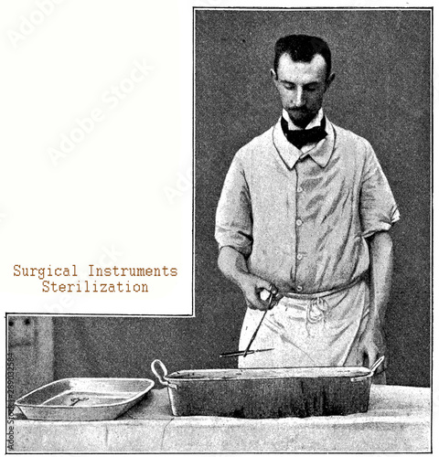 Cuadros en Lienzo Surgical operation preparation - Intruments sterilization with boiling procedure