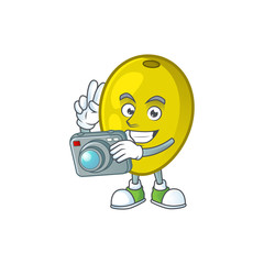 Sticker - Photographer olive oil cartoon mascot for herbal