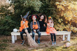 © Tijana - Children in Halloween costumes, having fun