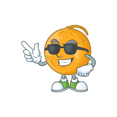 Sticker - Super cool sweet casaba melon fruit cartoon character.