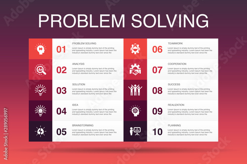 Fotografía problem solving Infographic 10 option template