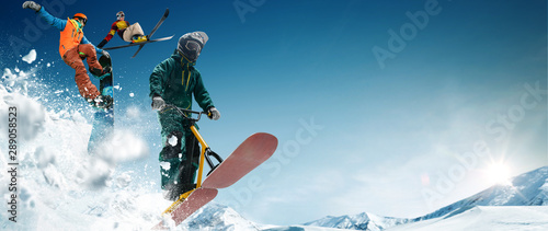 Plakaty Snowboard  narciarstwo-hulajnoga-sniezna-snowboard-ekstremalne-sporty-zimowe