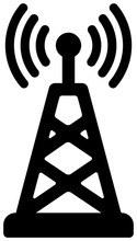 5G (Next-generation High-speed Communication) Vector Flat Icon / Antenna, Base Station