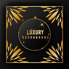 Aufkleber - luxury design element for product or print. made with golden foil color and dark shiny background. Eps10 Vector