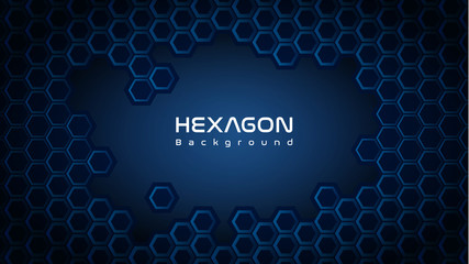 Aufkleber - Hexagonal shapes background. dark blue color gradient. Eps10 Vector.