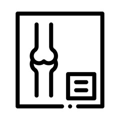 Poster - Bone X-ray Image Of Human Joints Orthopedic Vector Icon Thin Line. Orthopedic And Trauma Rehabilitation, Belt And Walkers Concept Linear Pictogram. Medical Rehab Goods Monochrome Contour Illustration