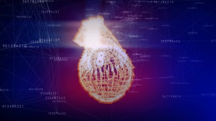 Poster - A modern life technology concept. A human heart low-poly version with some distorions. 