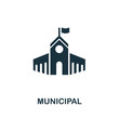 Municipal vector icon symbol. Creative sign from buildings icons collection. Filled flat Municipal icon for computer and mobile