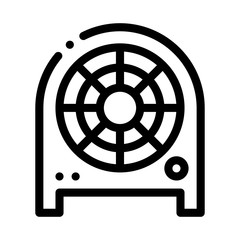 Poster - Electronic Fan Heater Heating Equipment Vector Icon Thin Line. Cool And Humidity, Airing, Ionisation And Heating Concept Linear Pictogram. Conditioning Related Monochrome Contour Illustration