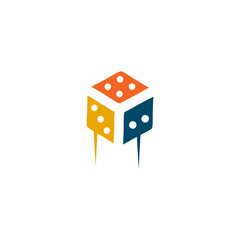 Wall Mural - Dice game logo design icon vector template