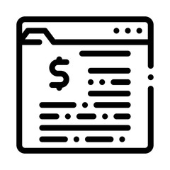 Poster - Financial Web Site With Dollar Sign Vector Icon Thin Line. Dollar Money On Smartphone Display And Magnifier, Financial Accounting Concept Linear Pictogram. Monochrome Contour Illustration
