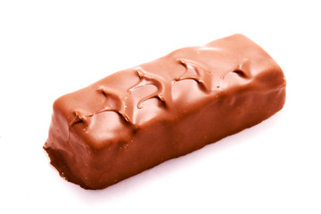 Poster - tasty chocolate bar on a white background