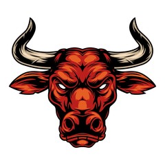 Wall Mural - vintage strong red bull head