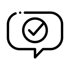 Poster - Quote Speech Frame With Approved Mark Vector Icon Thin Line. Approved Sign On Document File, Computer Monitor And Smartphone Display Concept Linear Pictogram. Monochrome Contour Illustration
