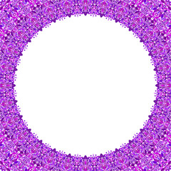 Poster - round floral frame design - abstract vector border graphic element